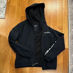 Hollister Men's Black Windbreaker Jacket